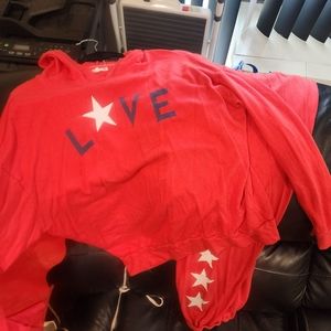 Red Anthrolpolgy Sundry sweat suit